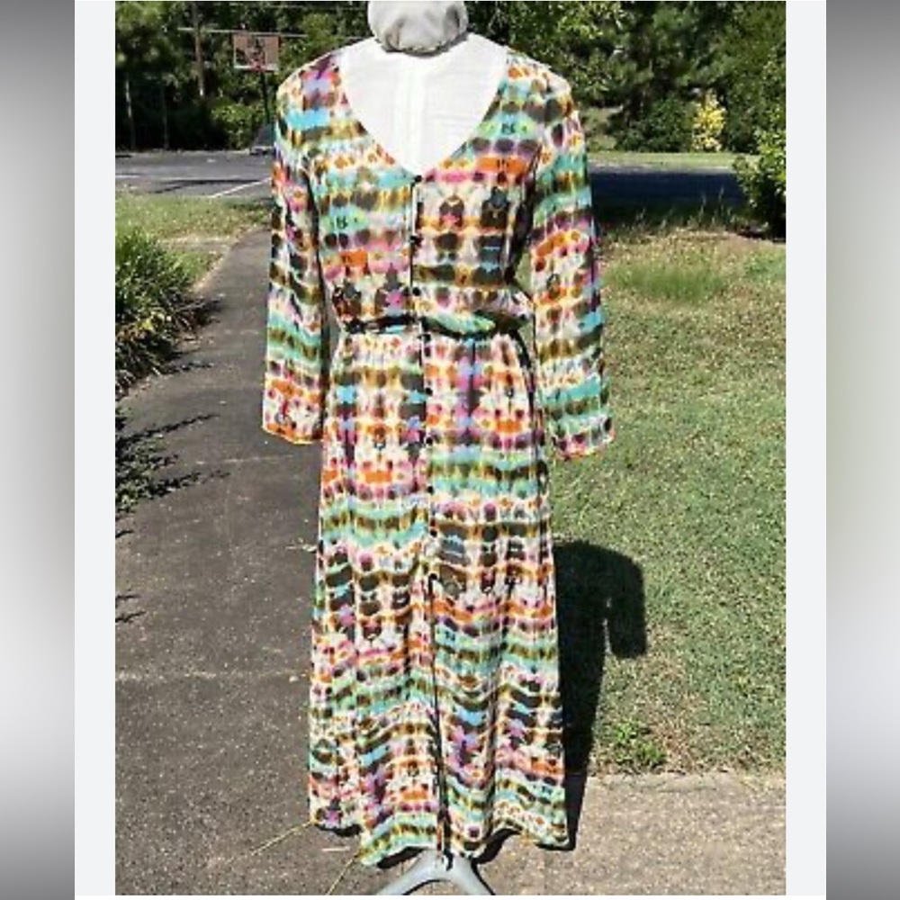 Colorful mesh long cover up dress for women - Picture 2 of 5